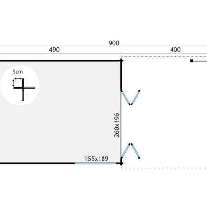 Blokhut - Tuinhuis Casper | 58 mm | vuren onbehandeld