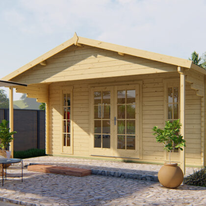 Blokhut - Tuinhuis Emiel | 44 mm | vuren honinggeel geïmpregneerd