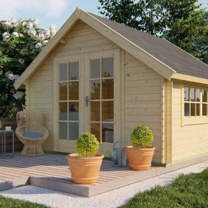 Blokhut - Tuinhuis Skov | 28 mm | vuren Red Class Wood geïmpregneerd