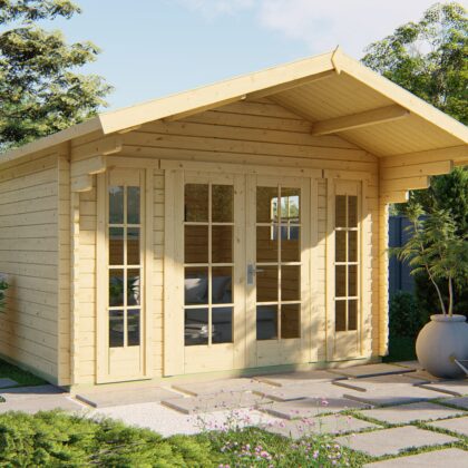 Blokhut - Tuinhuis Sören | 44 mm | vuren honinggeel geïmpregneerd
