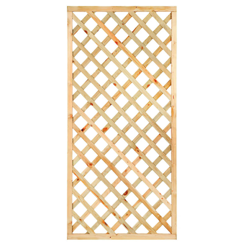 Trellis met lijst, diagonale lamellen grenen groen geïmpregneerd H180 x B90 cm