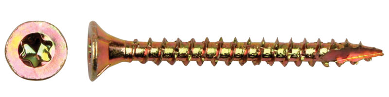 Spaanplaatschroef geelverzinkt torx 20 - 4,0 x 50 mm