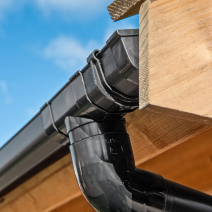 Kunststof minidakgoot uitbreidingset 65 mm zwart maximaal 200 cm