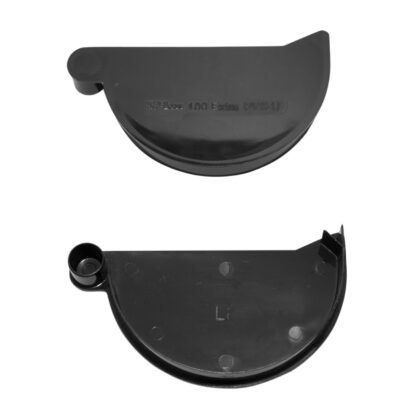 Kunststof mastgoot Eindstuk links 100 mm zwart