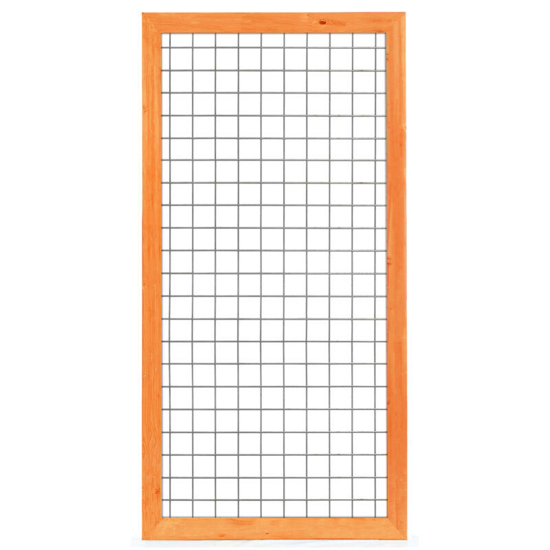 Gaaselement vuurverzinkt maaswijdte 7,5 x 7,5 cm met robuust kader Red Class Wood 4,5 x 7,0 cm H180 x B90 cm