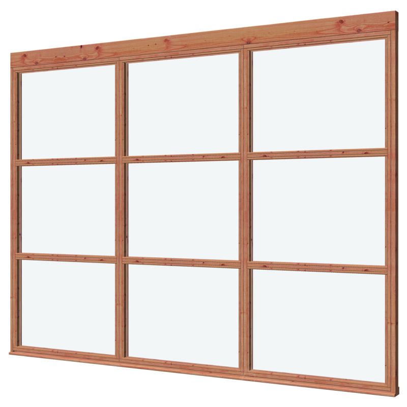 Glaswand De Luxe type R Douglas Gedroogd Onbehandeld 298 x 230 cm