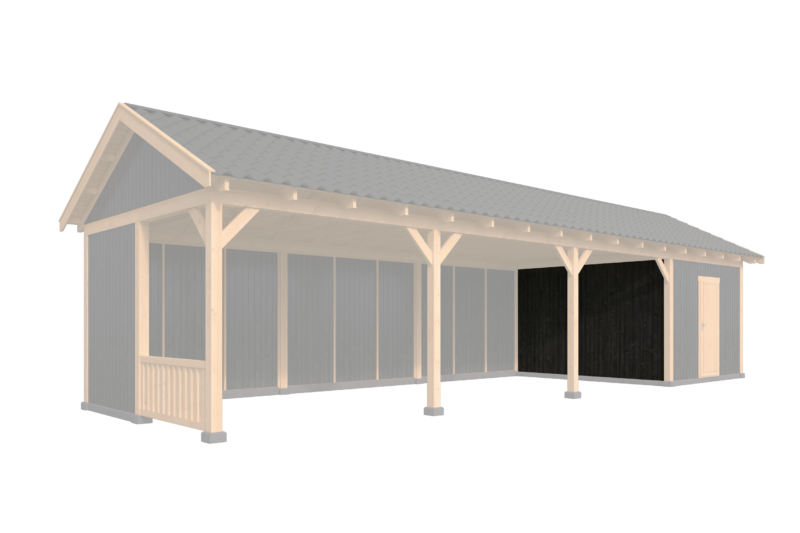 Zijwandmodule type T Douglas Gedroogd 348 x 230 cm zwart gespoten