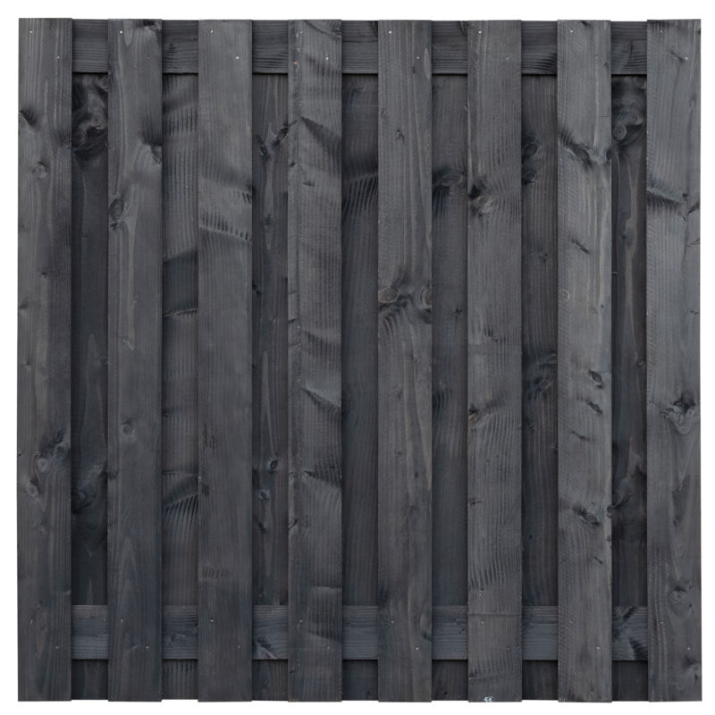 Tuinscherm Douglas zwart geïmpregneerd, 17-planks (15 +2) Sabien 180 x 180 cm