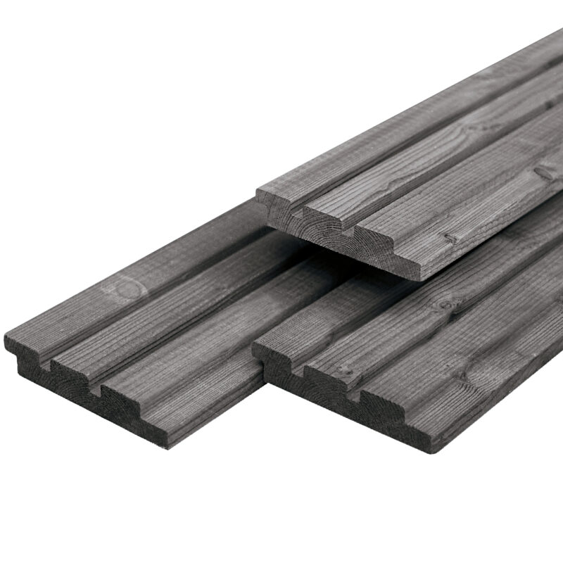Douglas tripleprofiel, zwart geïmpregneerd 1,9 x 13,0 x 290 cm