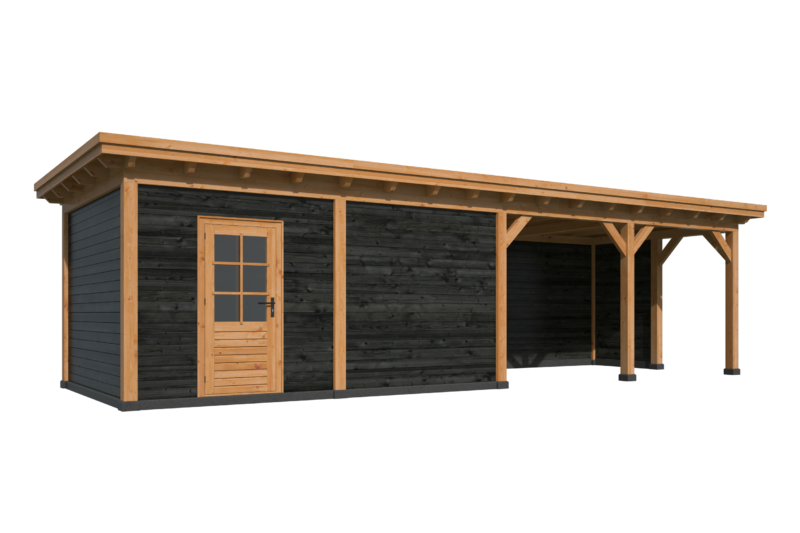 Platdak Odense XL Samenstelling 12 Red Class Wood zwart gespoten