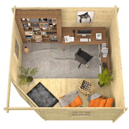 Blokhut - Tuinhuis Lotte | 44 mm | vuren groen geïmpregneerd