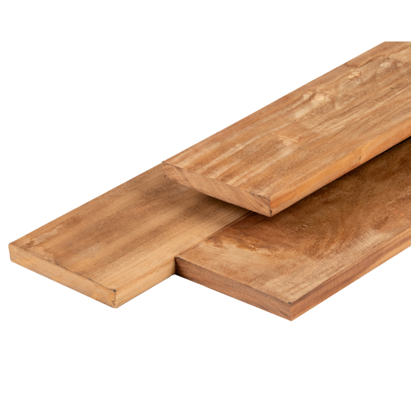 Garapa hardhout vlonderplank 2,1 x 14,5 x 215 cm kunstmatig gedroogd, geschaafd, FAS