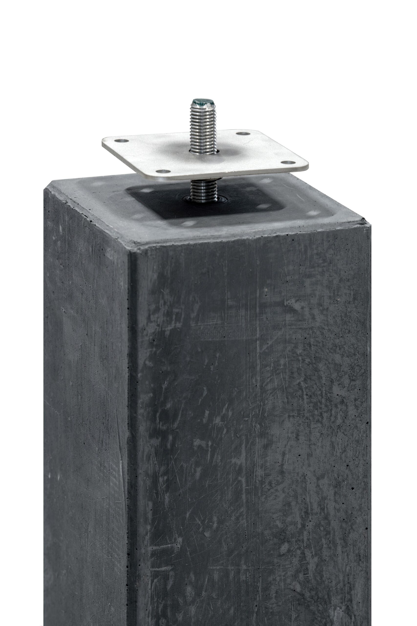 Berton© betonpoer 15,0 x 15,0 x 60,0 cm, antraciet, M16-bus, kleine velling