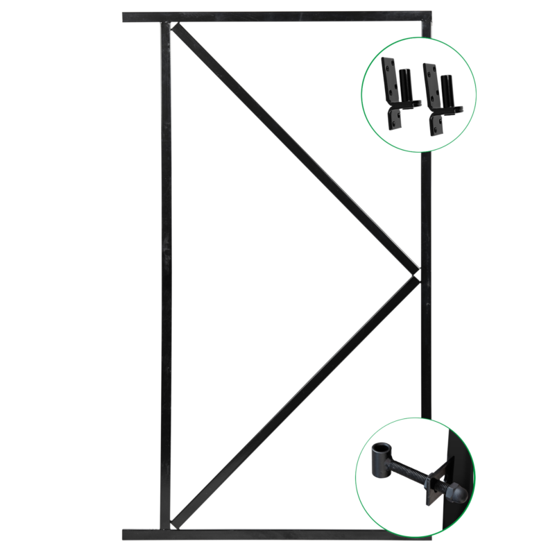 IJzeren deurframe 155x100cm zwart