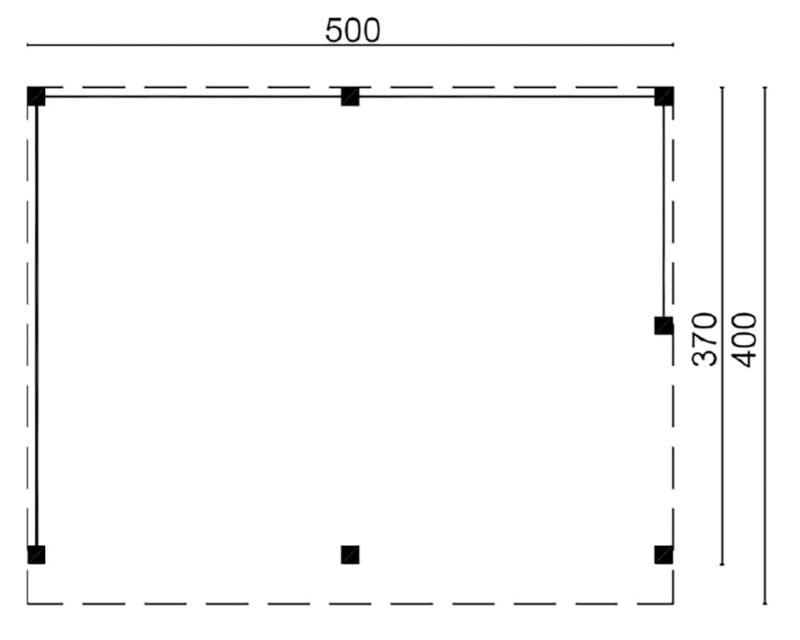 DHZ Plat dak Wezep geschaafd douglas 500 x 370 cm