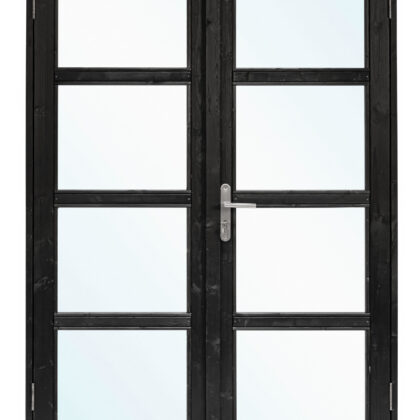 Deurmodule Modern Dubbel Zwart gespoten vuren B145 x H210 cm