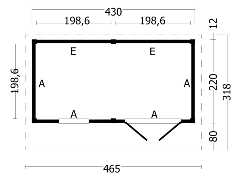 Bergen L Type 4 Douglas Gedroogd Potdekselplank blank