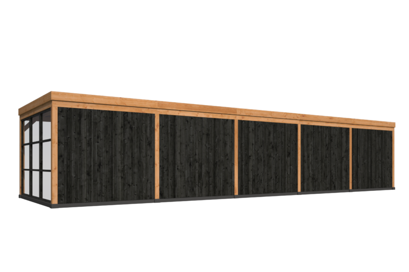 Red Class Wood platdak Kiruna, type 4 (zwart gespoten wanden)