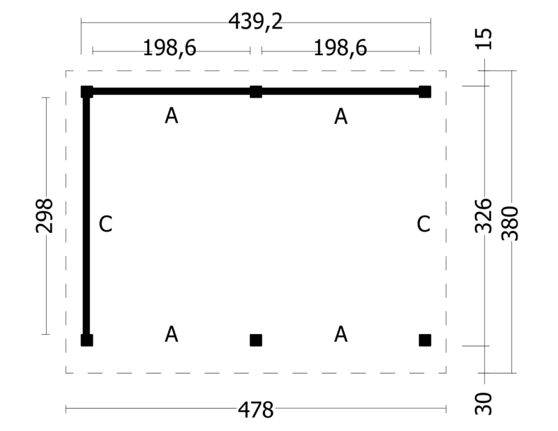 Oslo L type 2 douglas gedroogd potdekselplank blank