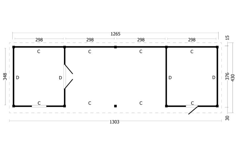 Oslo XL type 12 douglas gedroogd potdekselplank blank