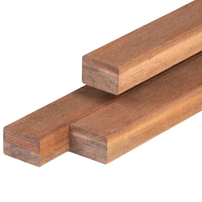 Azobé hardhout regel 4,5 x 7,0 x 200 cm geschaafd, 4 ronde hoeken