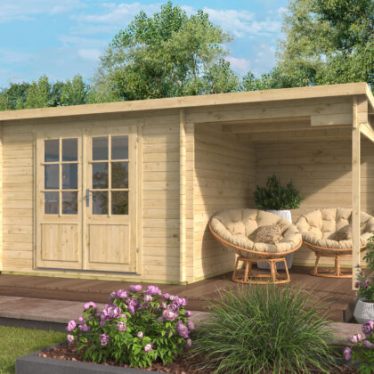 Blokhut - Tuinhuis Dora | 28 mm | vuren Red Class Wood geïmpregneerd