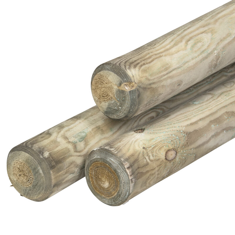 Rondgefreesde paal grenen groen geïmpregneerd, gekruind Ø10,0 x 500 cm