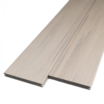 Vlonderplank composiet massief 2,3 x 19 cm Sandy Beach vlak/houtnerf