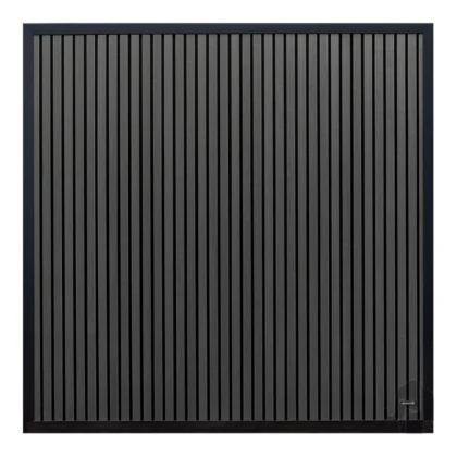 Schutting Houtcomposiet Antraciet 4x180x180cm Elephant® Antraciet lamellen met zwarte groeven en antraciet gepoedercoat aluminium kader Maatwerk mogelijk!