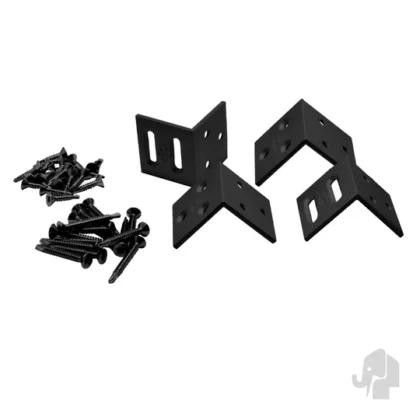 026423 | T-beslag | Voor houtcomposiet schuttingen, Classic, Luxe en Dark Line houtcomposiet tuinhekken Elephant® | Inclusief schroeven | 4 Stuks in blister | Antraciet gepoedercoat
