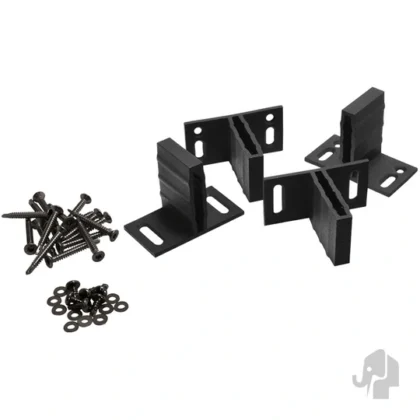 026423 | T-beslag | Voor houtcomposiet schuttingen, Classic, Luxe en Dark Line houtcomposiet tuinhekken Elephant® | Inclusief schroeven | 4 Stuks in blister | Antraciet gepoedercoat