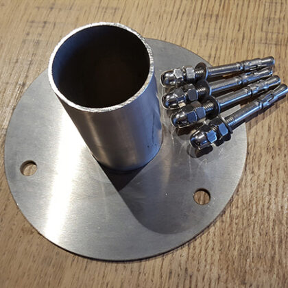 Inox voetplaat RVS Rond model [3mm]