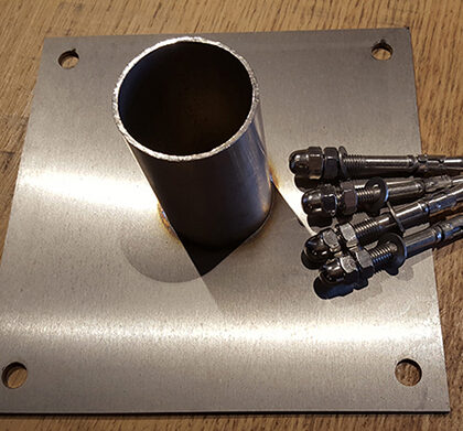 Inox voetplaat RVS 190x190mm [3mm]