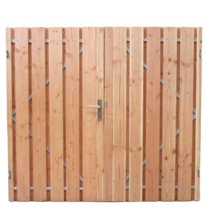 Dubbele Tuindeur douglas 200 t/m 400cm, hoogte 155>200cm