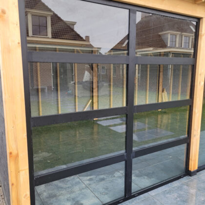 Glaswand Zwart Aluminium 2240x1785mm