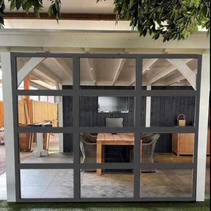 Glaswand Zwart Aluminium 2240x2785mm