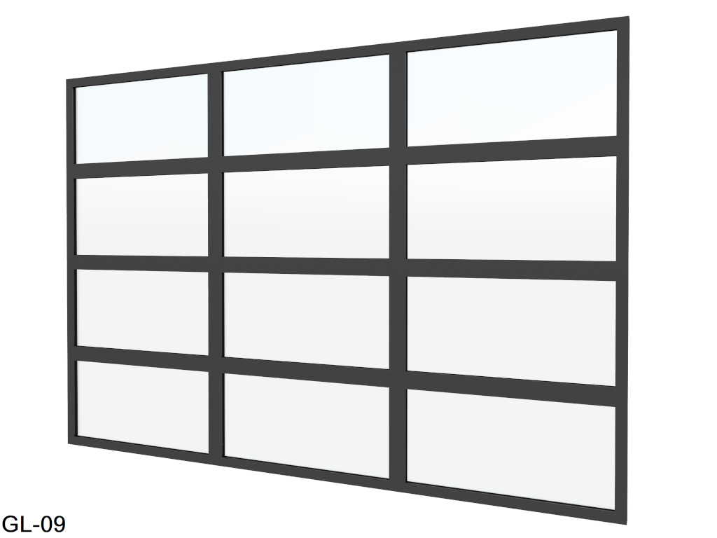 Glaswand Zwart Aluminium 2240x3285mm