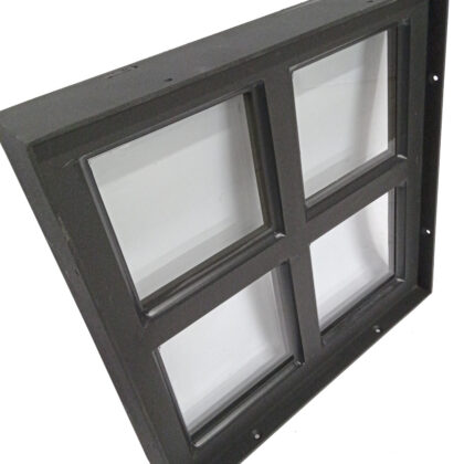 Stalen raam Zwarte structuurcoating 300x300mm (vast)