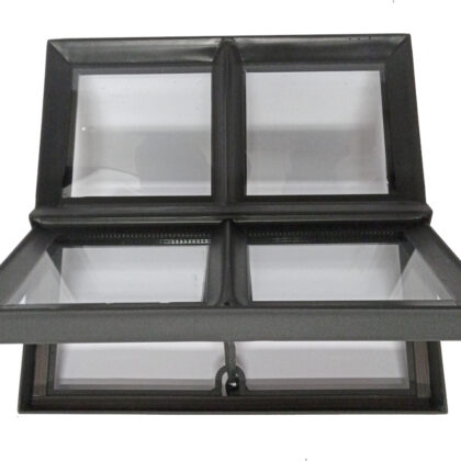 Stalen raam Zwarte structuurcoating 400x400mm (open)