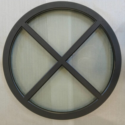 Rond stalen raam Zwarte structuurcoating Ø80cm (vast)