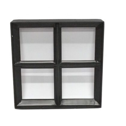 Stalen raam Zwarte structuurcoating 25x25cm (vast) [enkel glas]