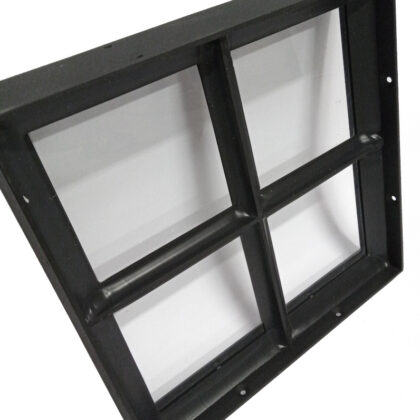 Stalen raam Zwarte structuurcoating 30x30cm (vast) [enkel glas]