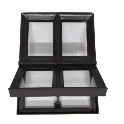 Stalen raam Zwarte structuurcoating 30x40cm (open) [enkel glas]