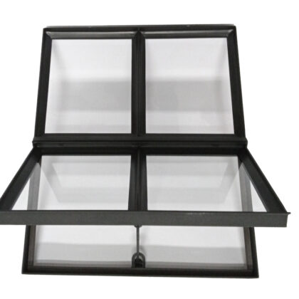 Stalen raam Zwarte structuurcoating 50x60cm (open) [enkel glas]