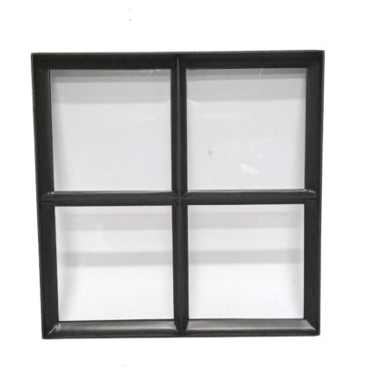 Stalen raam Zwarte structuurcoating 40x40cm (vast) [enkel glas]