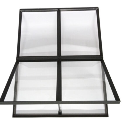 Stalen raam Zwarte structuurcoating 75x95cm (open) [enkel glas]