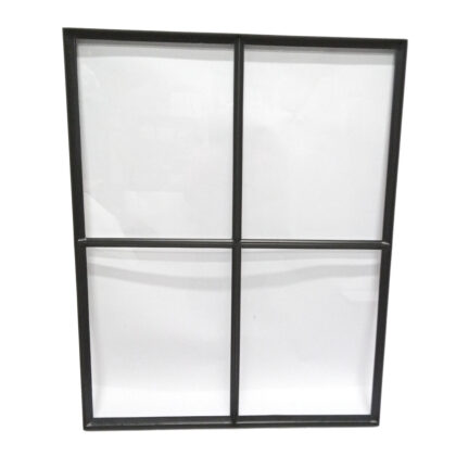 Stalen raam Zwarte structuurcoating 75x95m (vast) [enkel glas]