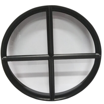 Rond stalen raam Zwarte structuurcoating Ø40cm (vast) [enkel glas]