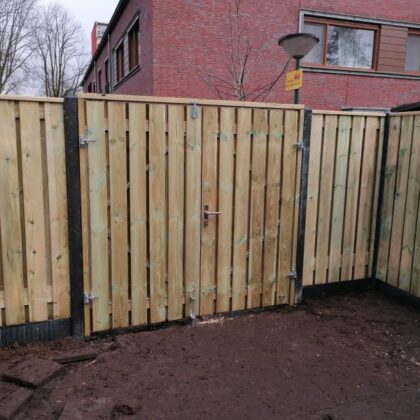 Dubbele Tuindeur geimpregneerd grenen 200 t/m 400cm, hoogte 155>200cm