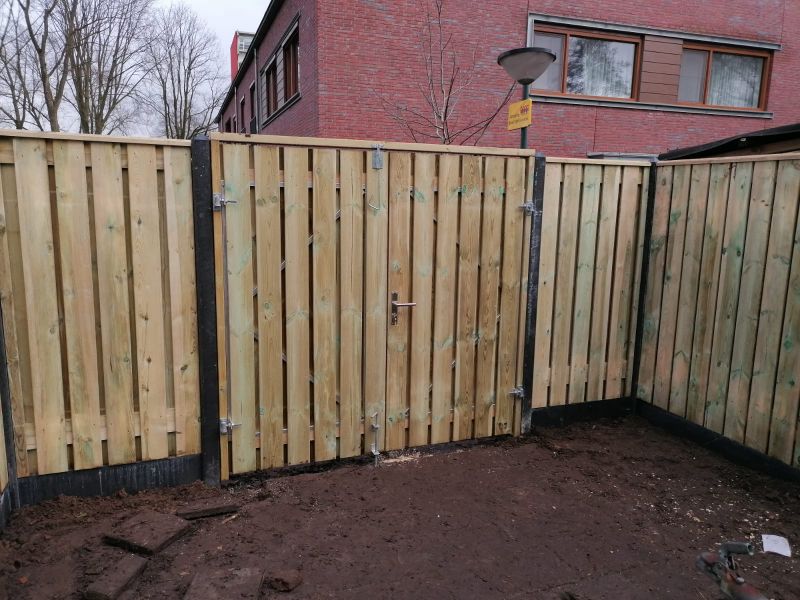 Dubbele Tuindeur geimpregneerd grenen 200 t/m 400cm, hoogte 155>200cm